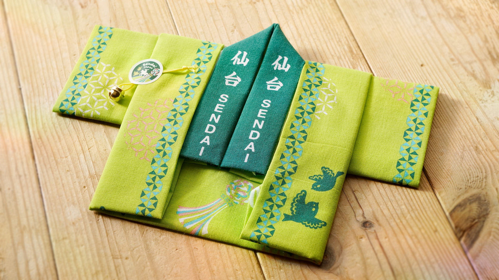 公益財団法人仙台観光国際協会　仙台旅行PRノベルティグッズ　半纏たたみ手ぬぐい