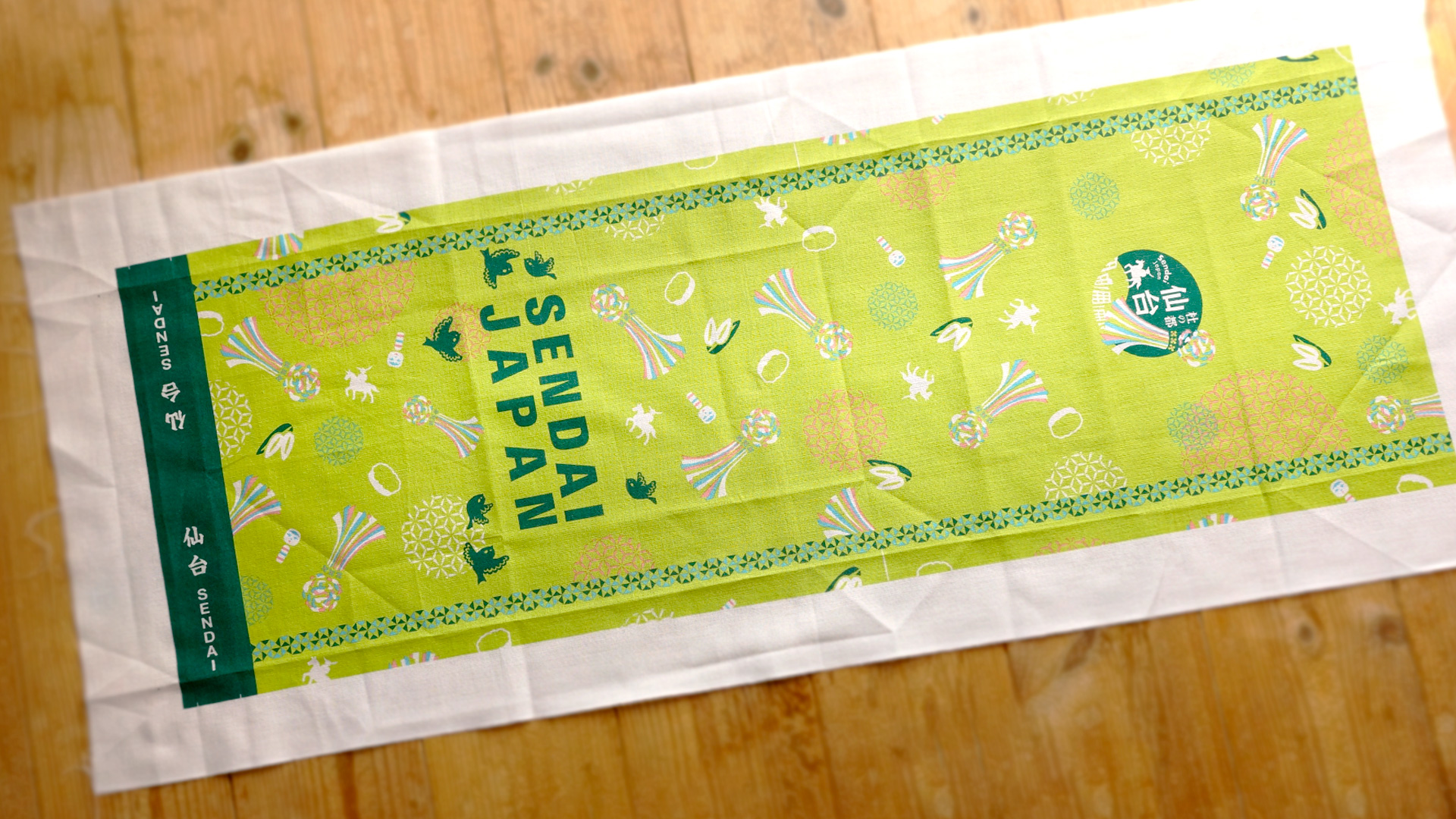 公益財団法人仙台観光国際協会　仙台旅行PRノベルティグッズ　半纏たたみ手ぬぐい