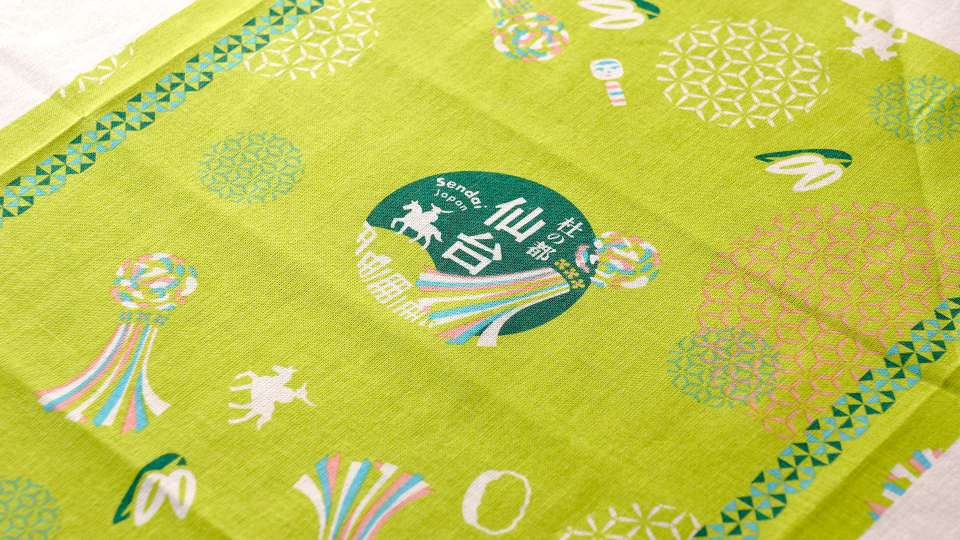 公益財団法人仙台観光国際協会　仙台旅行PRノベルティグッズ　半纏たたみ手ぬぐい