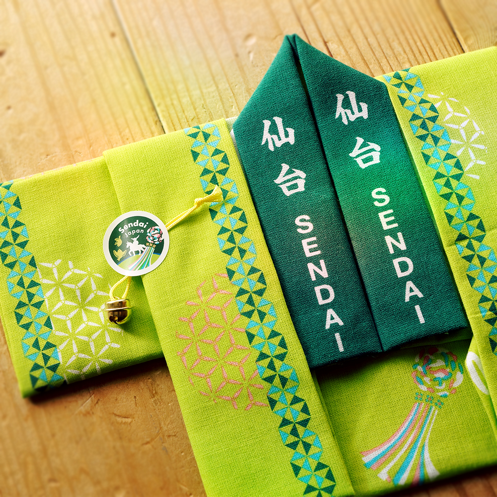 仙台観光PR半纏たたみ手ぬぐい